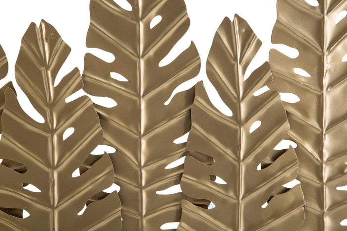 Scultura Long Leaf 47x10x57,5 cm in Ferro e MDF Oro