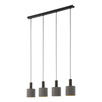 Lampadario A Sospensione Contemporaneo Concessa 1 Acciaio Marrone Oro 4 Luci E27