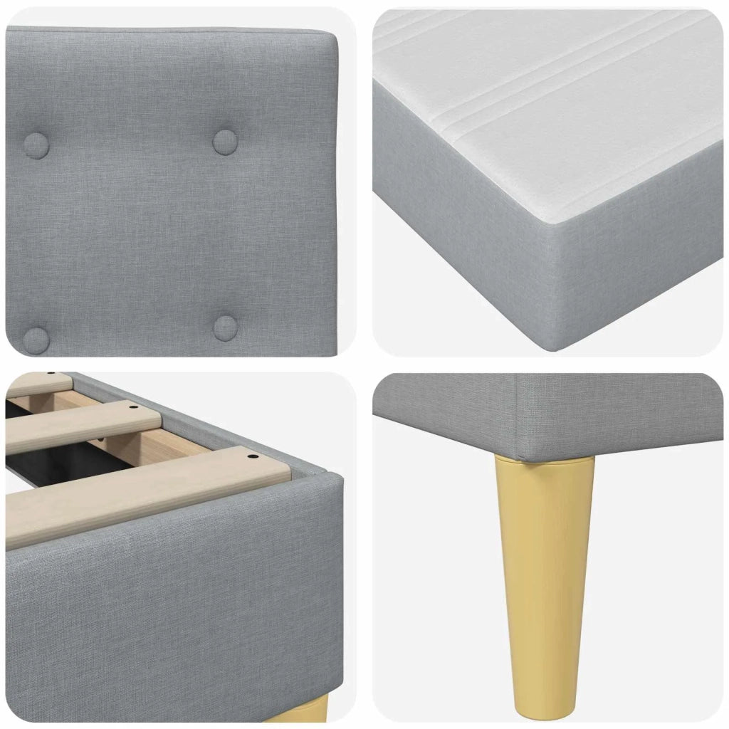 Struttura letto con materasso Grigio chiaro 80 x 200 cm Tessuto 3415078