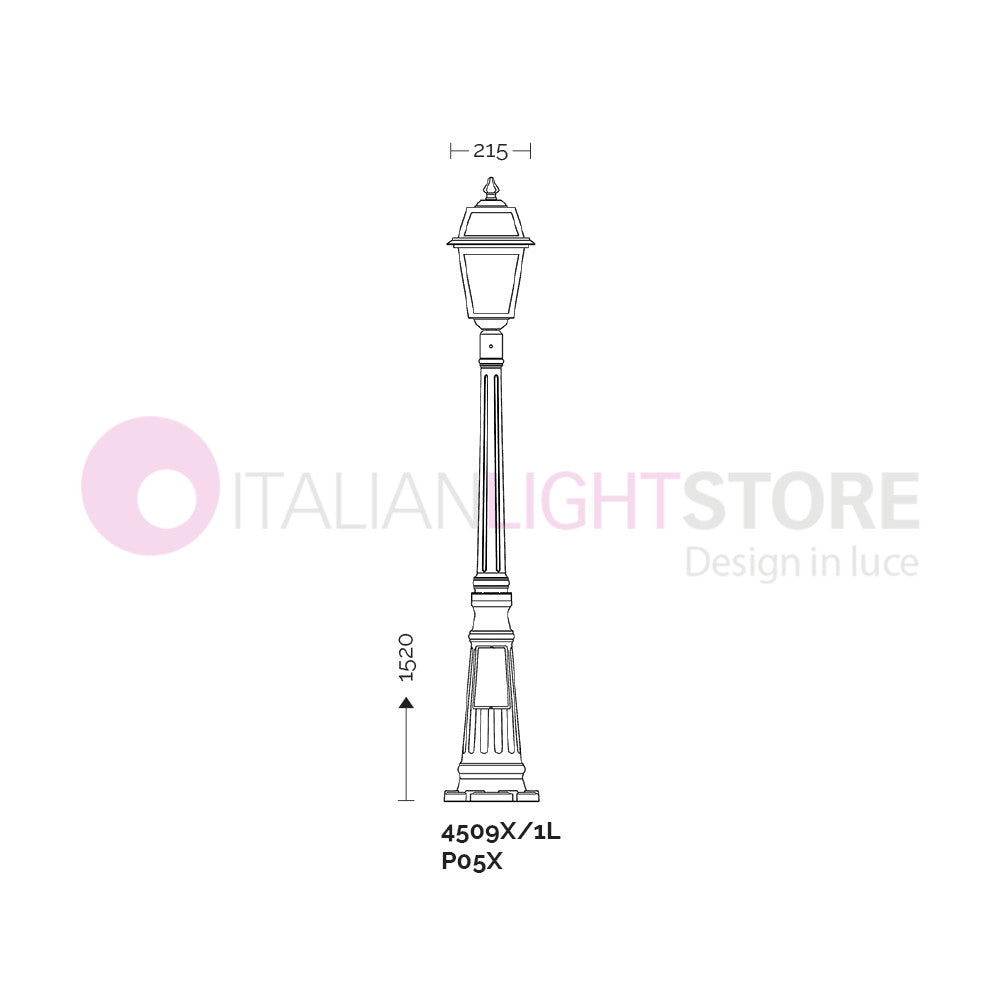 ARTEMIDE ANTRACITE Lampione h. 152 per Esterno Classico Lanterna Quadrata