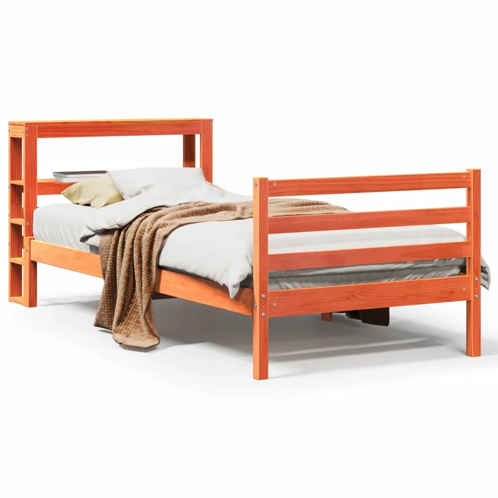 Letto senza Materasso Marrone Cera 75x190 cm in Legno di Pino 3305836