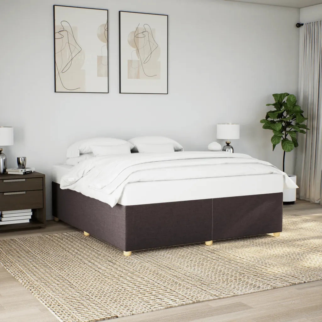 vidaXL Giroletto senza Materasso Marrone Scuro 180x200 cm Tessuto