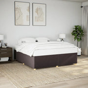 vidaXL Giroletto senza Materasso Marrone Scuro 180x200 cm Tessuto