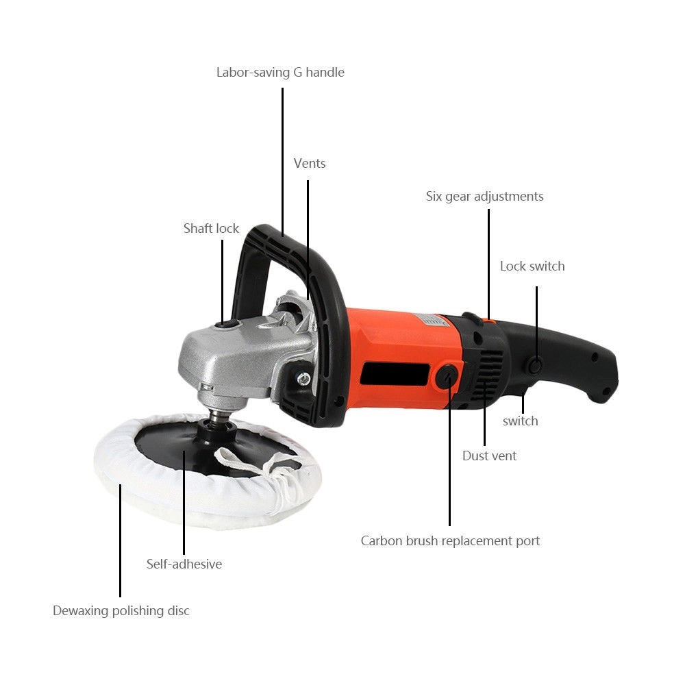 Trade Shop - Lucidatrice Angolare Elettrica 2380w 180mm Ceratrice Auto Moto Barca -