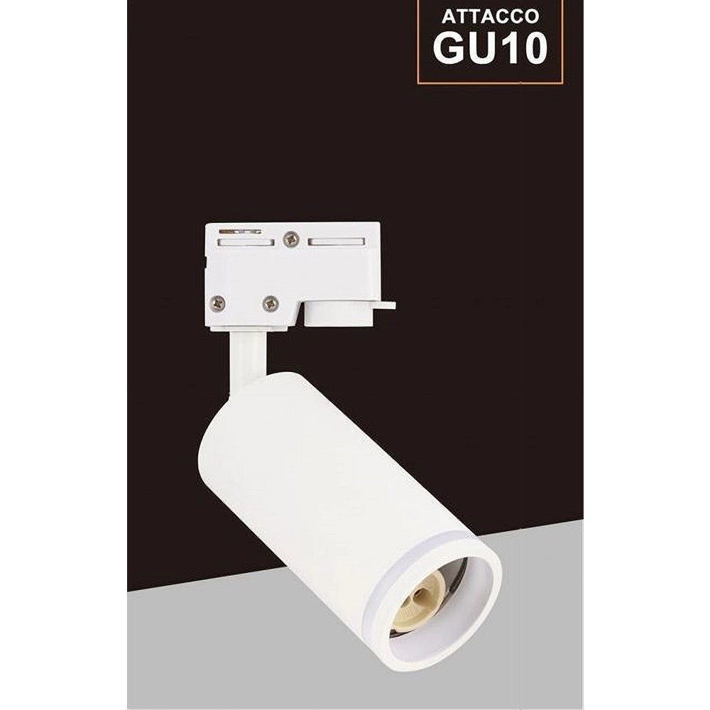 Trade Shop - Lampada Portafaretto Cilindrico Per Binario Monofase Orientabile Attacco Gu10 194c -