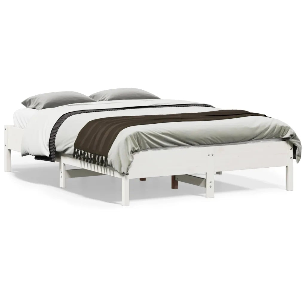 Letto senza Materasso Bianco 120x190 cm Legno Massello di Pino 842723