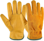 Manici da giardino in pelle per uomo e donna, resistenti alle spine, comodi, traspiranti, multifunzionali, ideali per il giardinaggio, manici da lavoro robusti (giallo, M)
