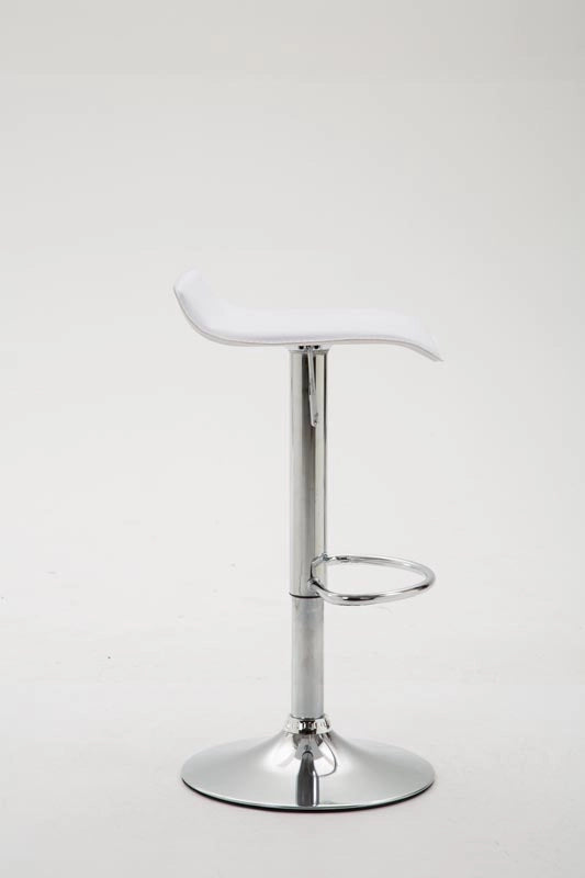 Sgabello Dyn V2 in similpelle bianco,cromo