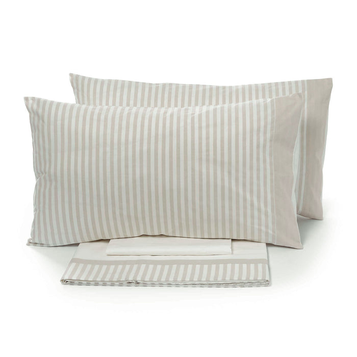 Set Lenzuola Sopra Sotto e Federe Tinto in Filo Garrini Jennifer Corda Varie Misure