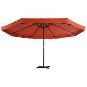 Ombrellone da Esterni-Ombrello da giardino con Palo in Alluminio 500 cm Terracotta