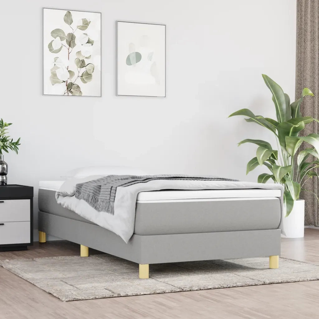 Struttura Letto a Rete a Molle Grigio Chiaro 90x190 cm Tessuto 3120574