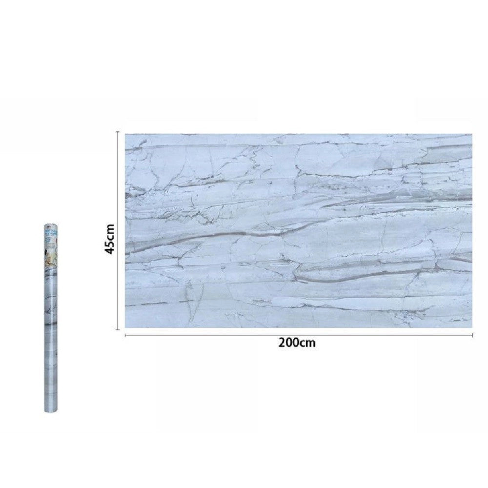Trade Shop - Rotolo Pellicola Adesiva Per Parete Effetto Marmo Bianco 45cm X 2mt Mobili 71254 -