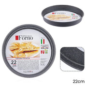 Trade Shop - Teglia Stampo Tortiera Focaccia Tonda Antiaderente Antigraffio Da Forno ø22-26-28-30-32cm -    -diametro 22cm   -