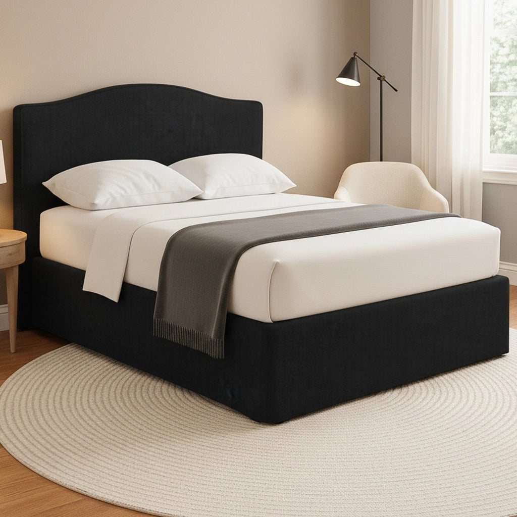 Morley, Letto Matrimoniale Sfoderabile Made in Italy, Grigio Scuro