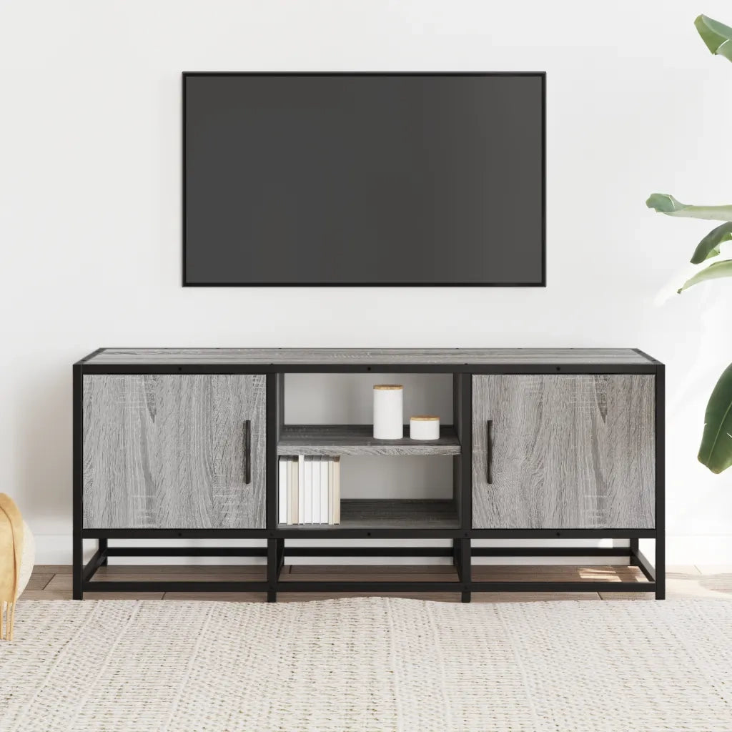Mobile TV-Credenza TV-Console TV Grigio Sonoma 100x35x41 cm Legno Multistrato Metallo