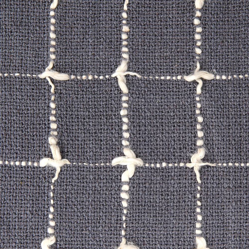 Coperta in cotone grigio con pompon 125 x 150  stile boho soggiorno camera da letto accessorio divano