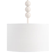 Lampada a sospensione in metallo con paralume a tamburo in tessuto stile bianco Stile moderno di metà secolo