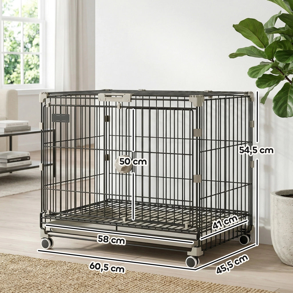 Cage per Cani ¨C Zephmum ¨C Nero, 60.5x45.5x54.5 cm