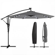 Parasole da Giardino con LED Solare ¨C zephmum ¨C Grigio ? 295cm