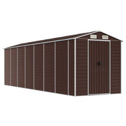 Casetta da giardino cabina ripostiglio casetta da esterno robusta casetta per attrezzi 191 x 640 x 198 cm acciaio zincato marrone 02_0022274