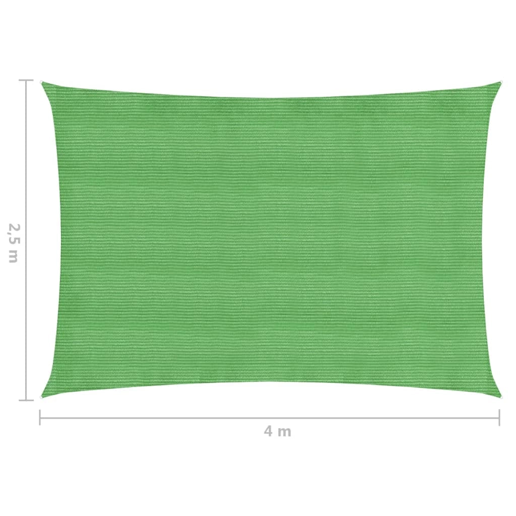 Vela ombreggiante/ombrellone 160 g/m² HDPE 2,5 x 4 m verde chiaro 02_0009363