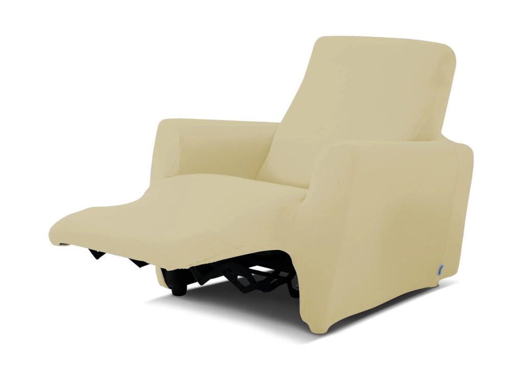 Copripoltrona Reclinabile Antimacchia Elasticizzata Genius Relax Lounge Tinta Unita - Poltrona - Panna 1004