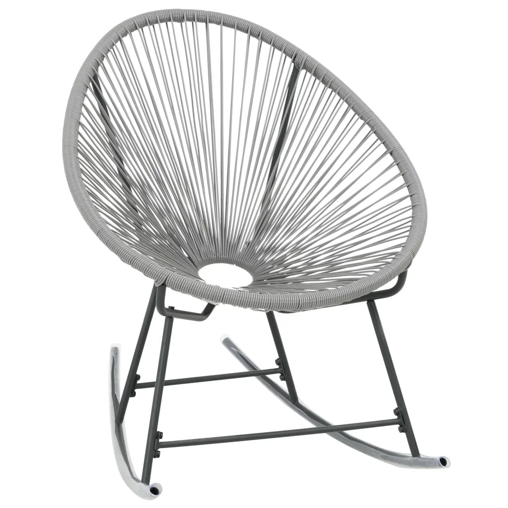 Sedia a Dondolo da Giardino Grigia in Polyrattan cod mxl 44407
