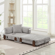 Divano Letto Pieghevole con Braccioli e Vano Contenitore ¨C MINIMAL ¨C Grigio Chiaro