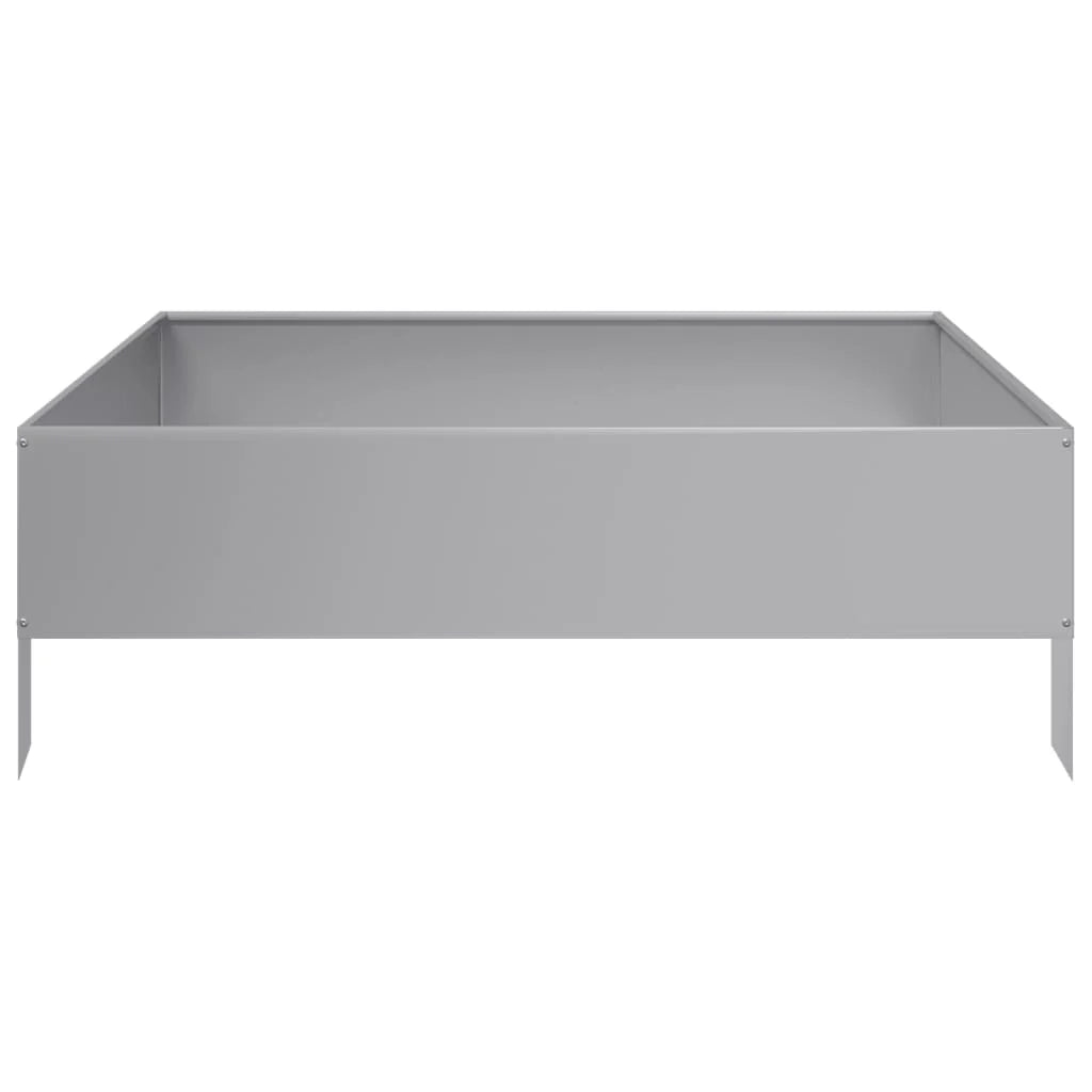 Fioriera rialzata per piante e fiori terrazza giardino 100 x 100 x 33,5 cm acciaio inox argento 02_0039285