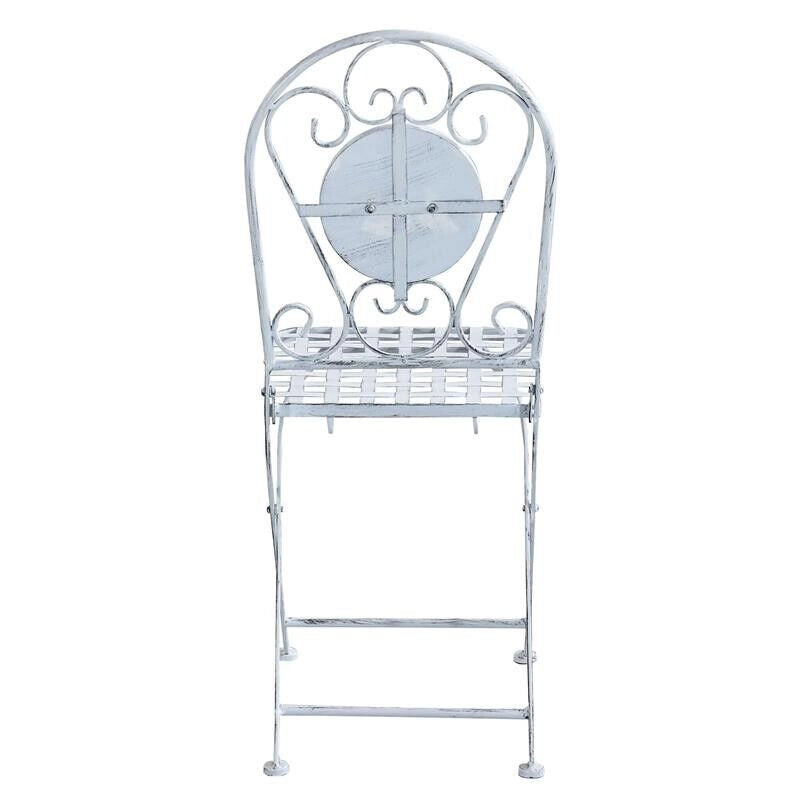 SET BISTROT ALISON STRUTTURA IN ACCIAIO IN COLORE BIANCO ANTICO E MARMO
