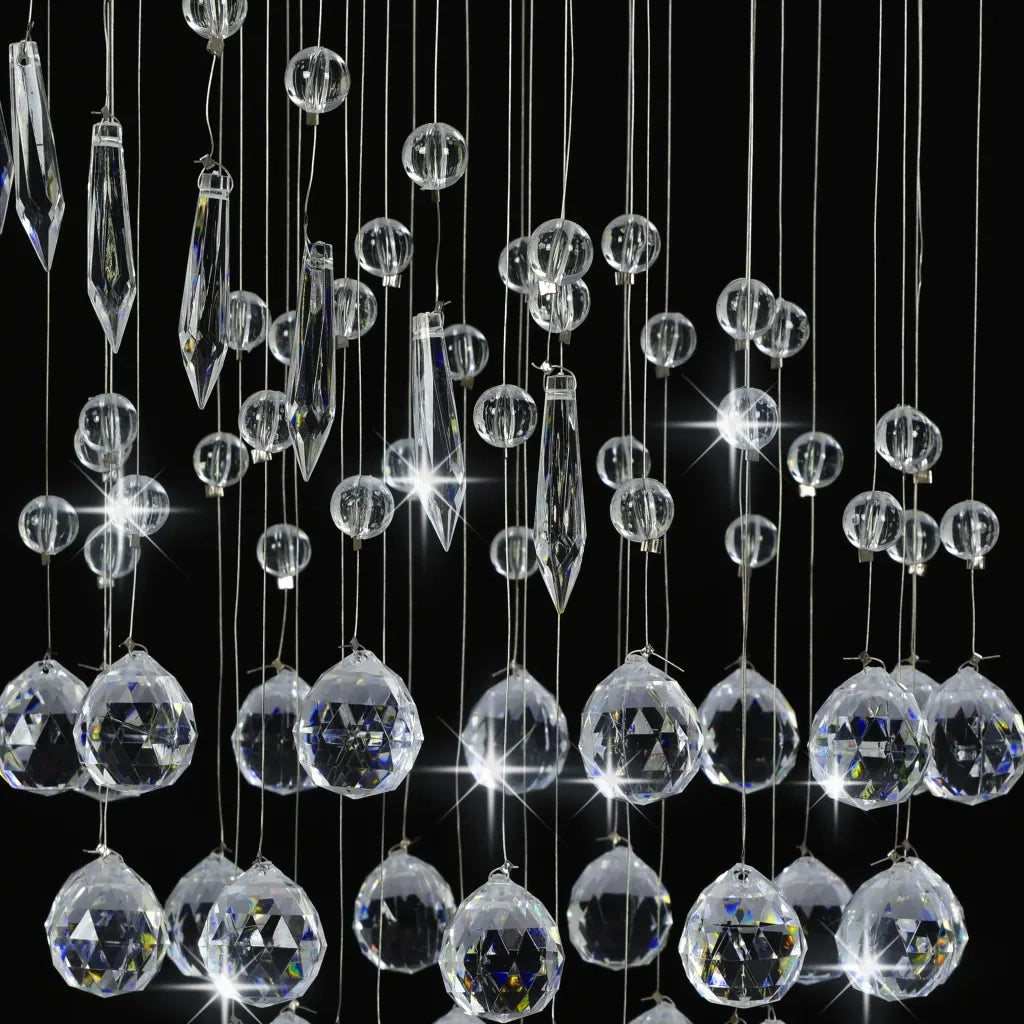 Lampadario con Perle di Cristallo a Spirale Argento G9 CFW4863528