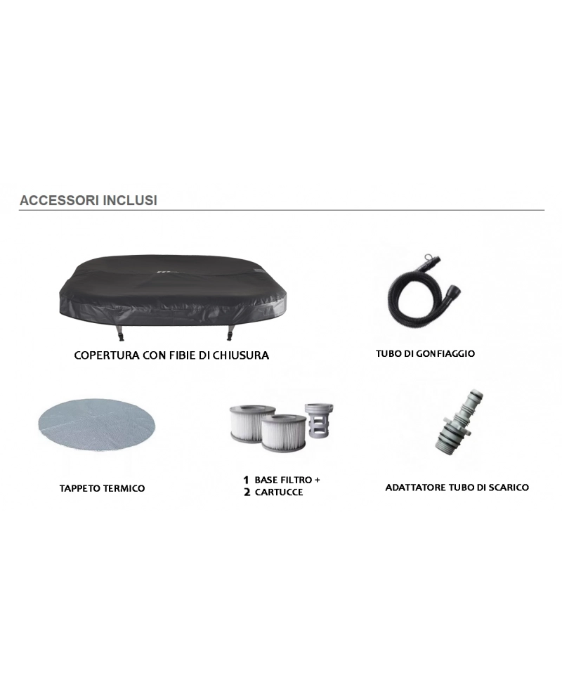 Minipiscina SPA idromassaggio gonfiabile da esterno o interno 158cm accessoriata Mspa Lite