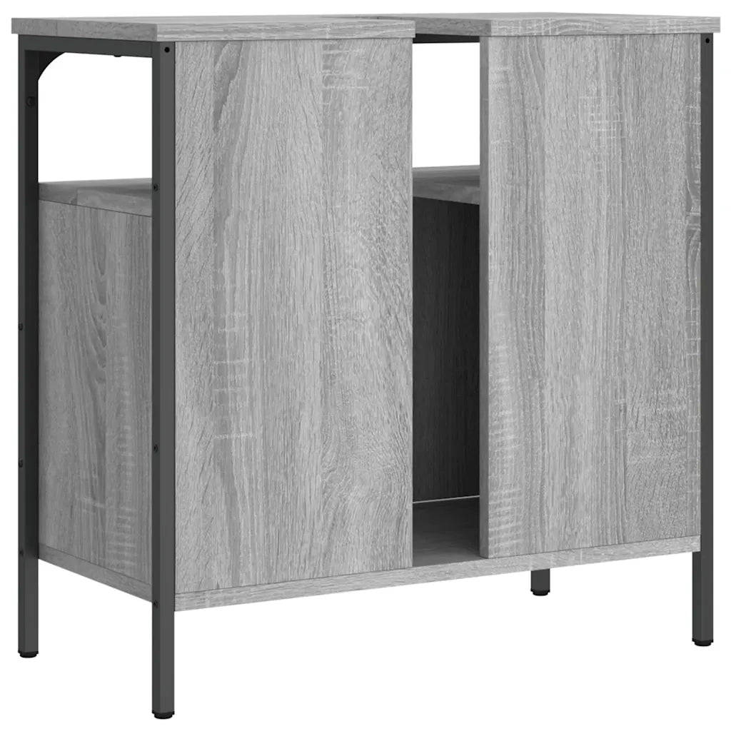 Mobile Lavabo Bagno-Armadietto da bagno Grigio Sonoma 60x30x60 cm Legno Multistrato 567595