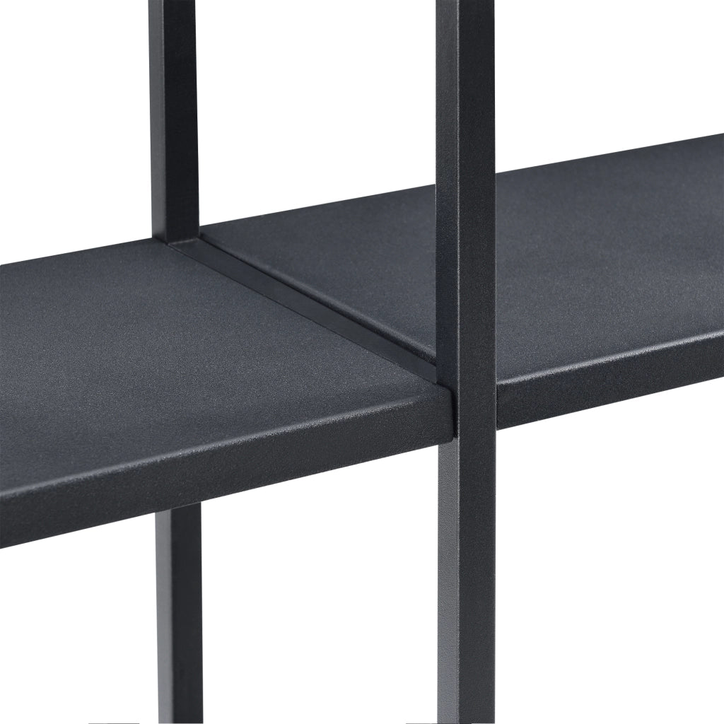 Scaffale da Parete Jelsa in Ferro Libreria Sospesa con 9 Scomparti 130x18x110 cm Nero [en.casa]
