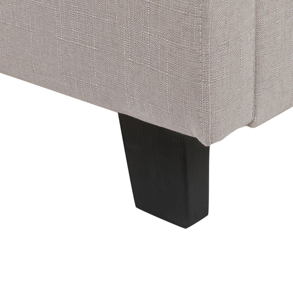 Letto imbottito tessuto grigio chiaro rete a doghe testiera trapuntata 160 x 200 cm
