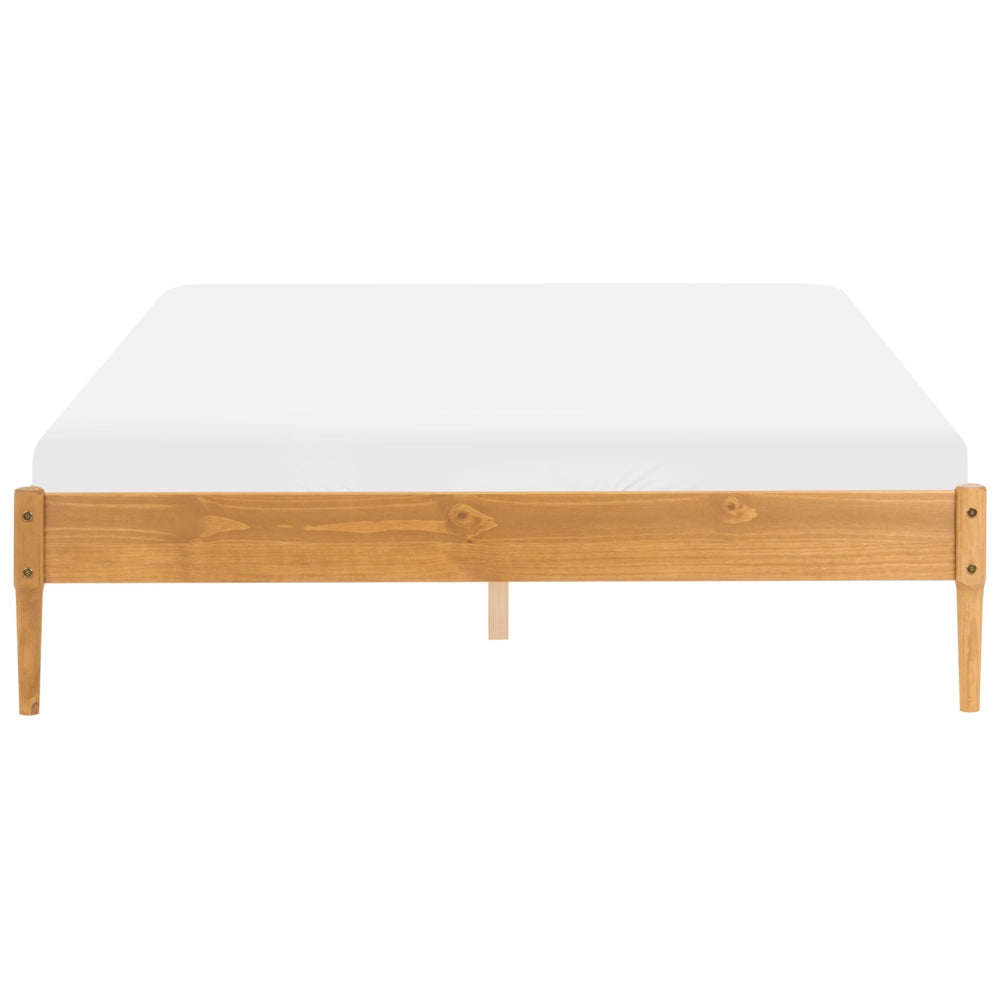 Letto matrimoniale in legno con rete a doghe in pino, senza testiera 160 x 200 cm marrone chiaro stile scandinavo naturale