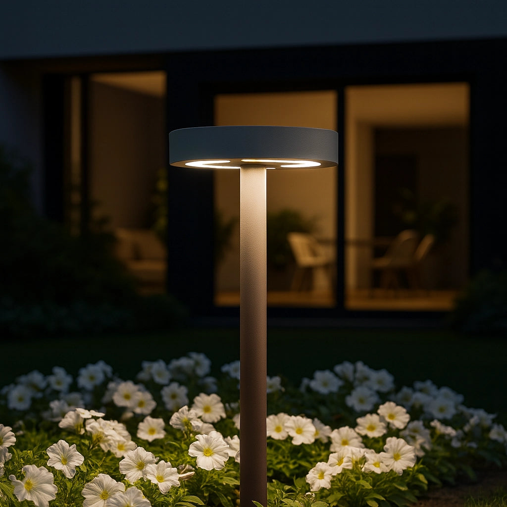 SYRIO Lampione Solare da Giardino h. 50 - IP65 Con Pannello Integrato e Sensore di movimento in colore ANTRACITE