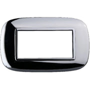 Trade Shop - Placca Oval 3 4 6 Moduli Colore Cromo Lucido Compatibile Bticino Axolute -  -4 Fori     -