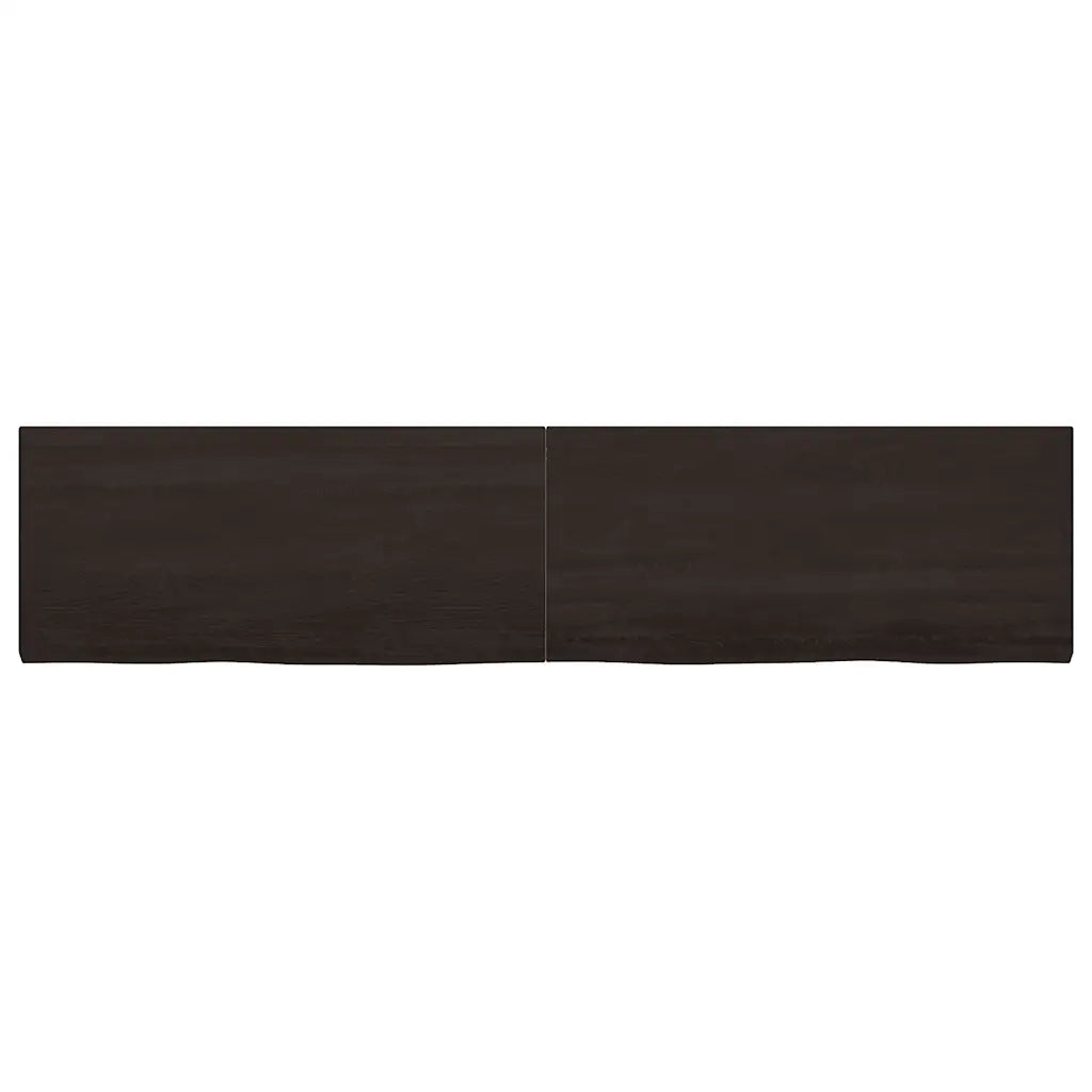 Piano Tavolo Marrone 220x50x(2-4) cm Rovere Massello Trattato 3156466