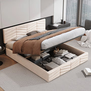 letto imbottito velluto beige 140 x 190 cm