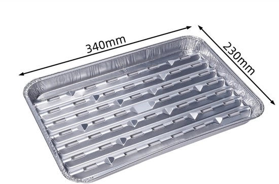 Aluminiùm Folia per BBQ - 15 pezzi - Strato antiaderente - Pad per BBQ - BBQ sicuro - Scodella in allumìnio per BBQ - Accessori per BBQ - Attrezzatura per BBQ - Contenitore in allumìnio per cottura - 340*230*23mm（9800ml）