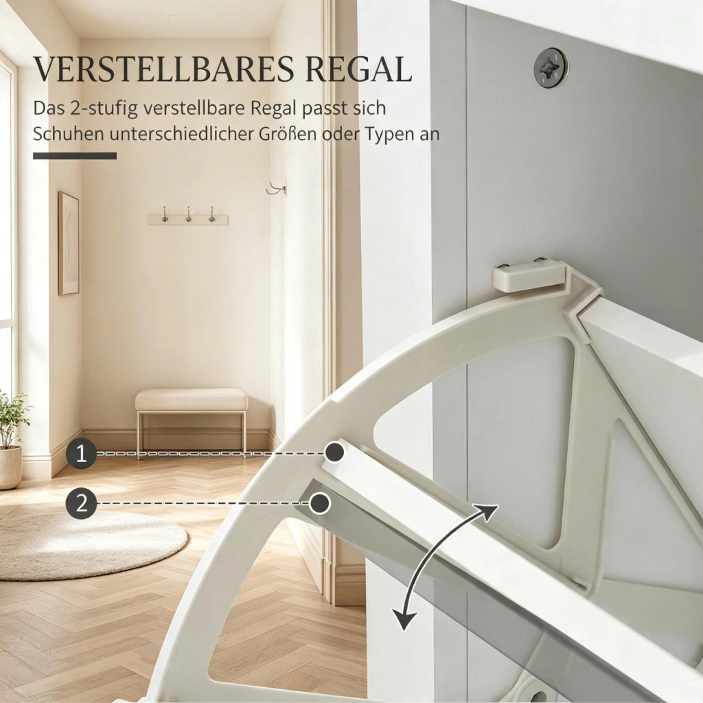 SCARPIERA Moderna 79x23x90,5 cm Effetto Rovere e Bianco MDF