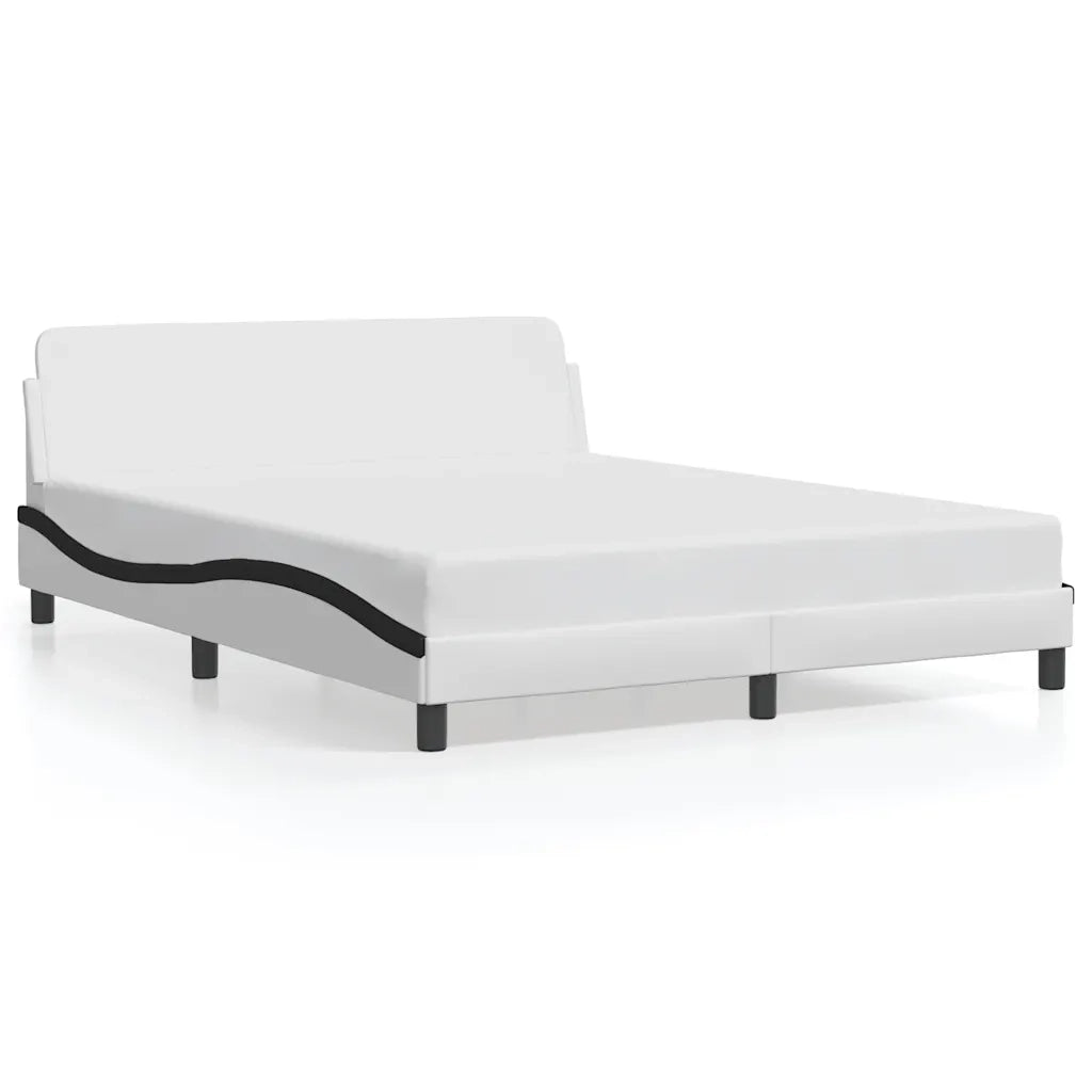 vidaXL Giroletto con Testiera Nero e Bianco 160x200 cm in Similpelle