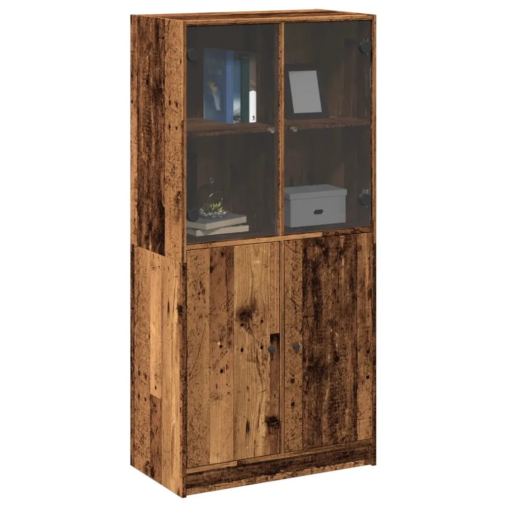 Credenza con Ante Legno Antico 68x37x142cm in Legno Multistrato