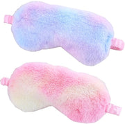 Slaapmasker in due pezzi, occhiali da sonno regolabili per bambini, adulti e ragazzi, copriocchi per viaggi e pisolini (blu colorato, rosa colorato)