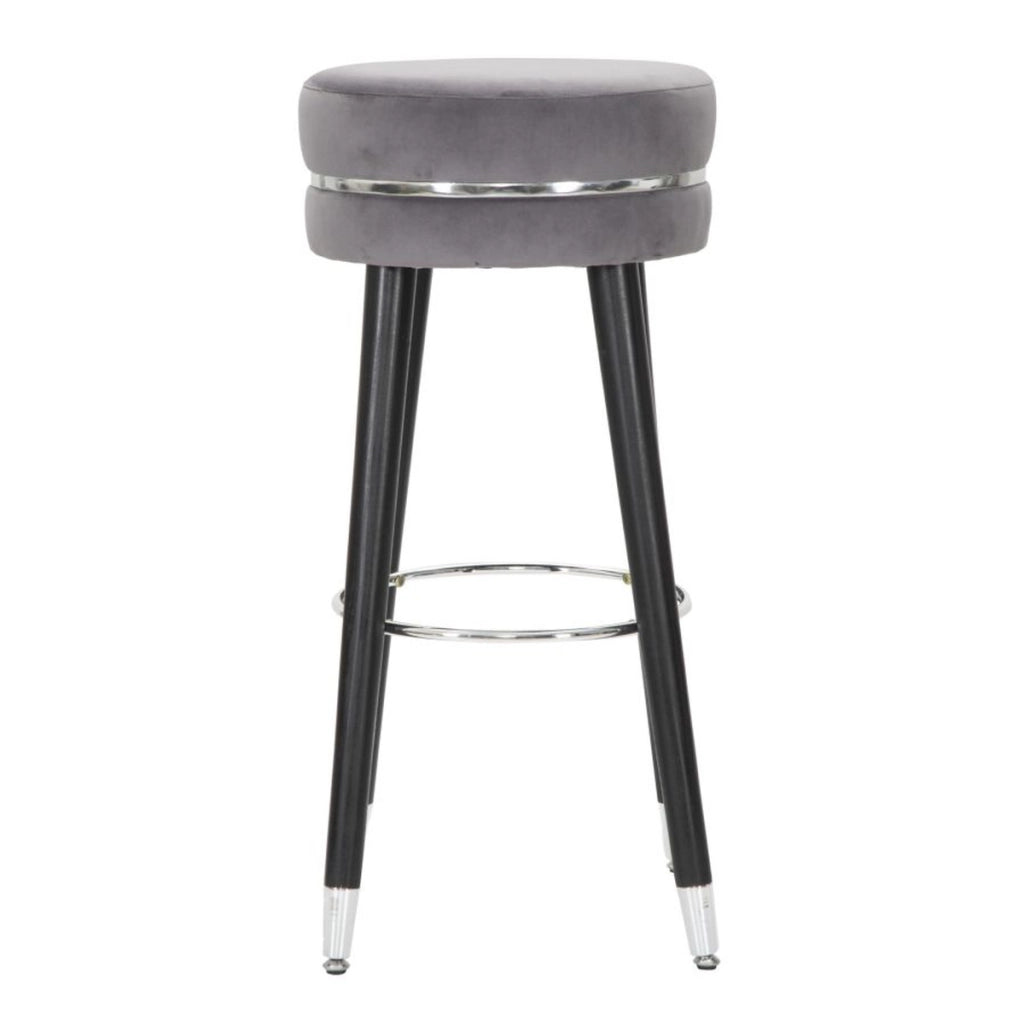 Sgabello Alto VKH436, Grigio, Legno, 35x35x74 cm