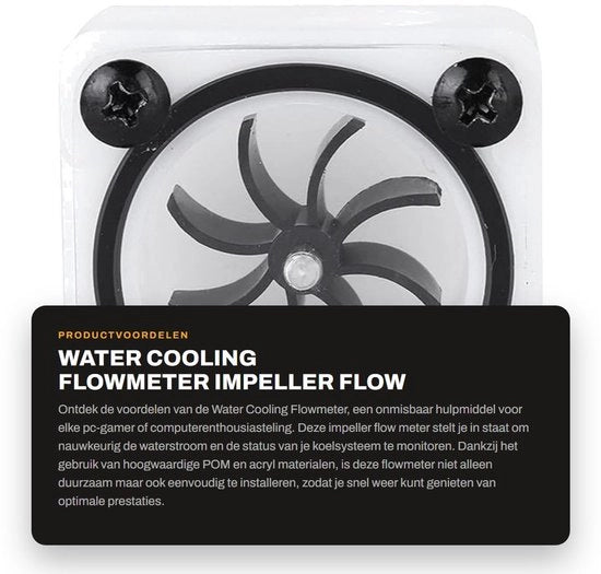 Debitometro per raffreddamento acqua - G1/4 filo - Materiale POM/Acrlilo - Installazione semplice - Utilizzo duraturo - Gomma d'assorbimento siliconica - Debitometro acqua