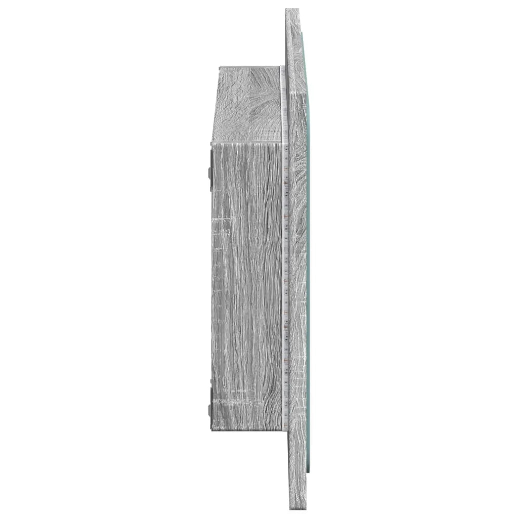 Specchio da Bagno con LED Grigio Sonoma 60x8,5x38 cm Truciolato 834928