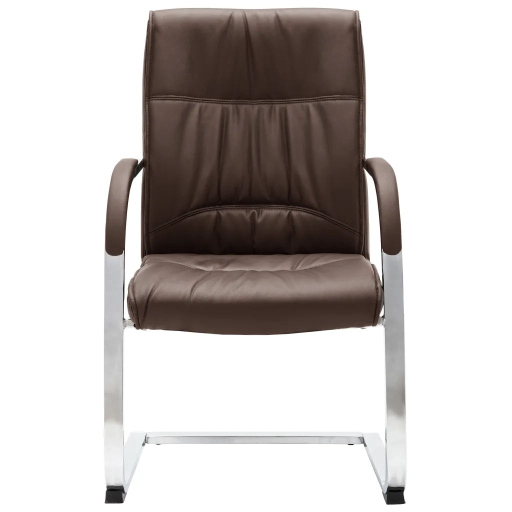 Sedia da Ufficio a Sbalzo Marrone in Similpelle cod mxl 66157