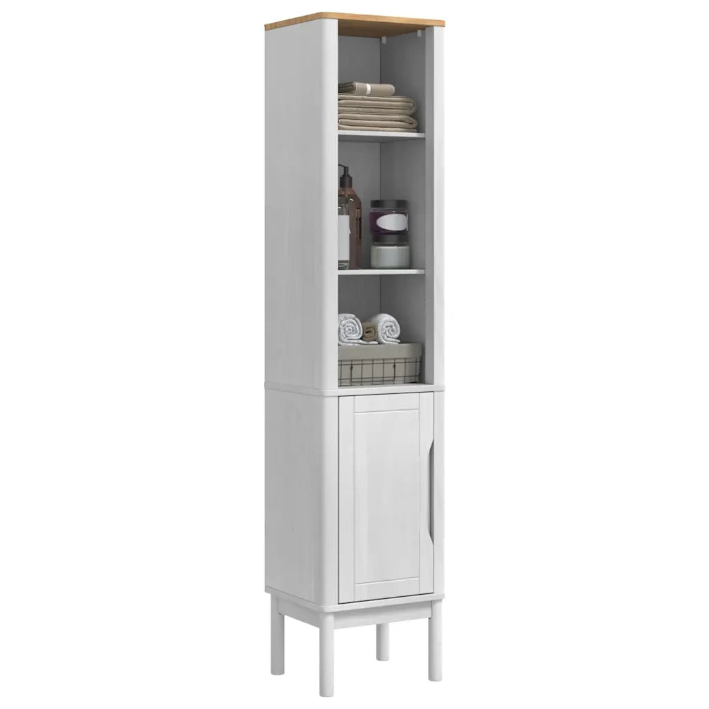 Mobiletto bagno alto con porta FLORO Bianco 35 x 30 x 160 cm